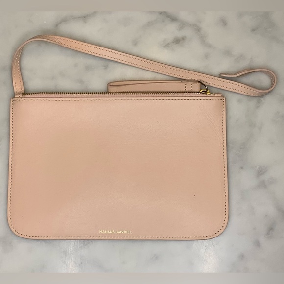 MANSUR GAVRIEL Vachetta Leather Tote Blush Pink With Matching Zip Pouch - Picture 4 of 15